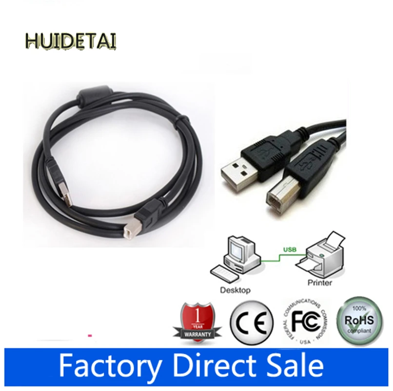 50ft USB 2.0 Extension & 10ft A Male/B Male Cable for HP Q2461A Laserjet 1012 1 Desktop USB Laser Printer 