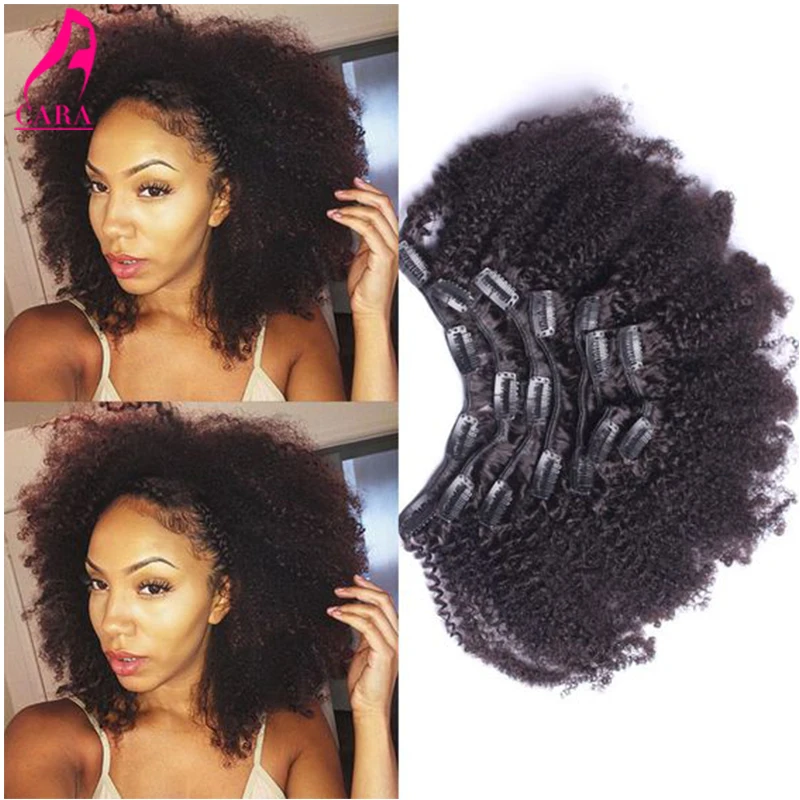 Clip In Human Hair Extensions 10-26 Kinky Curly Clip Ins Virgin Brazilian Afro Kinky Curly Human Hair Clip In Extensions