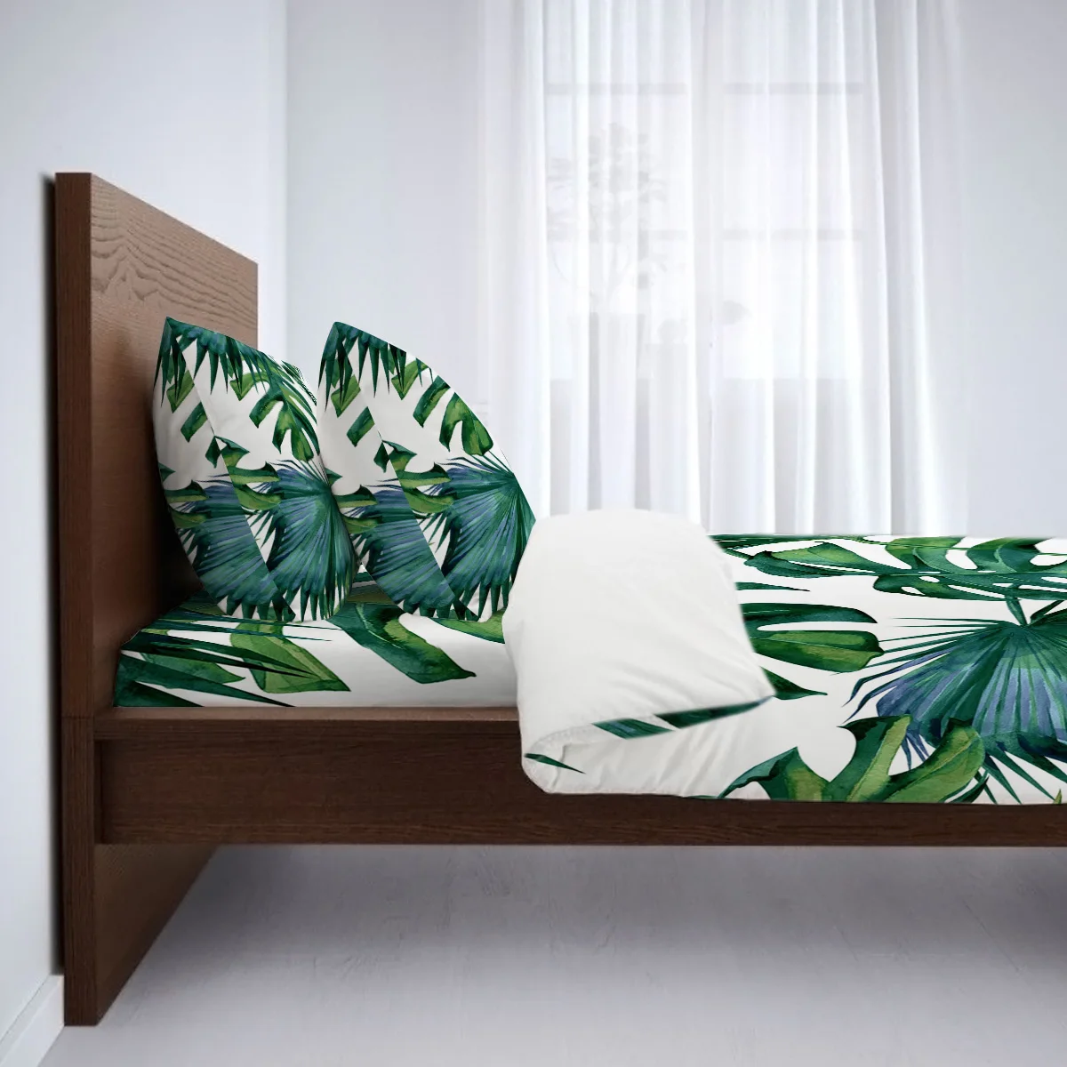 Классический пододеяльник с рисунком пальмовых листьев и тропических джунглей 3D