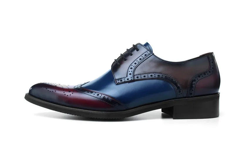 as Misturada Dos Genuíno Homens De Apontou Esculpido Qualidade Alta Vestido Personalidade Pic Artesanal Couro Dedos Sapatos Confortáveis As Pic Cor Sapatas fHCwPqnHY
