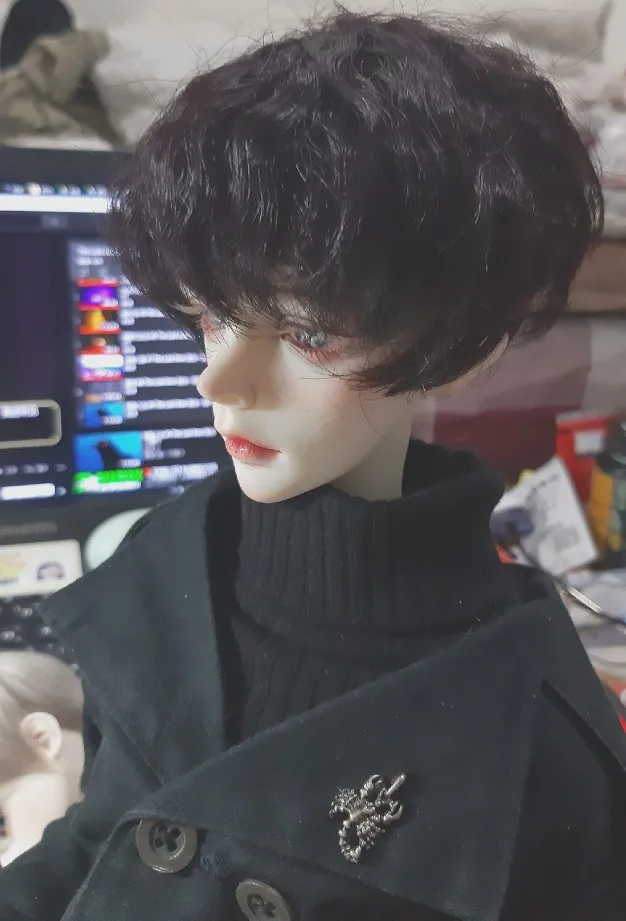 D01-P513 детская игрушка ручной работы 1/3 1/4 Кукла Одежда BJD/SD кукла аксессуары кукла парик натуральный черный подростковый Короткий волос 1 шт