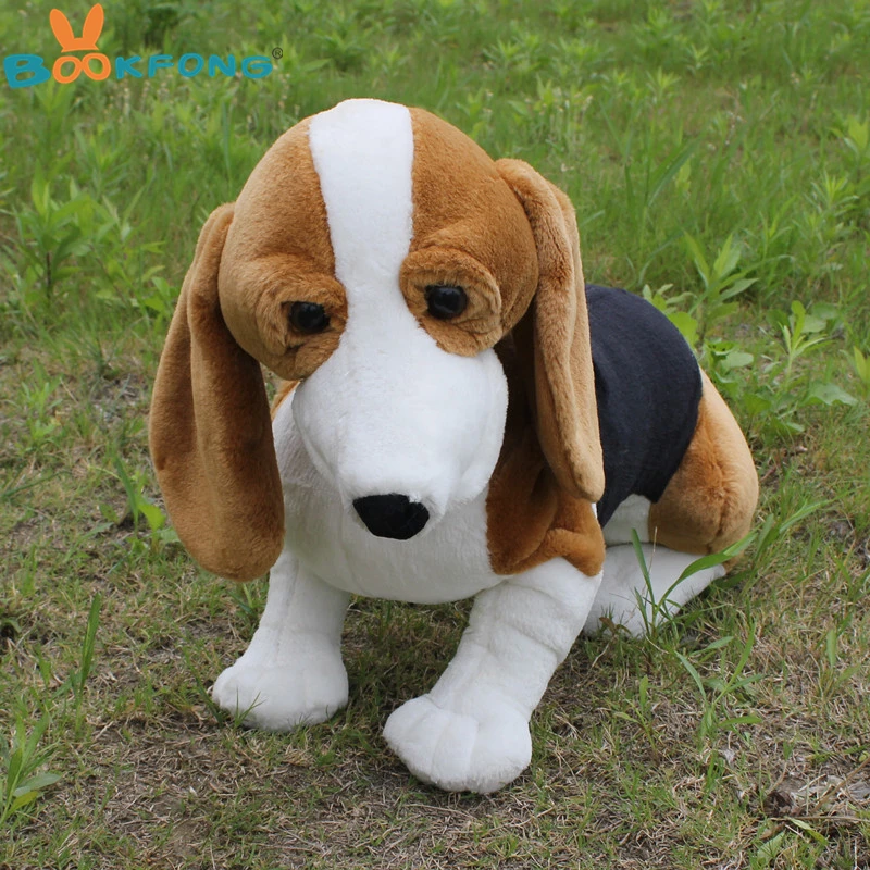 

BOOKFONG 60CM Simulation Basset Hound Dog Plush Toy Stuffed Animal Basset Hound Prop Toys Home Decor