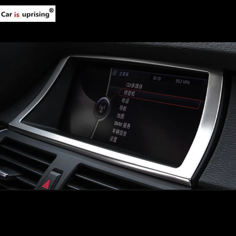 

Car styling for BMW X5 X6 interior refit Sticker Central CD control panel accessories Navigation decoration frame accessories