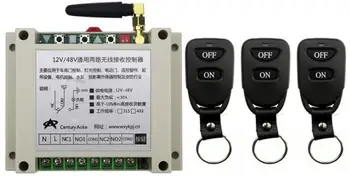 

New DC12V 24V 36V 48V 10A 2CH Remote Control Light Switch Relay Output Radio Receiver Module and 3pcs Belt buckle Transmitter