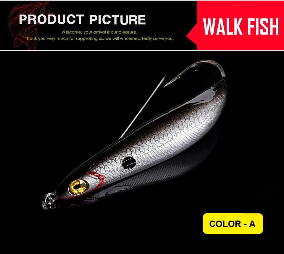 WALK FISH 1 шт. металлическая блесна ложка рыболовная приманка жесткие приманки 85 мм 20,6 г кренкбейт Snapper воблеры Рыбалка Джеркбейт рыболовный Снасть