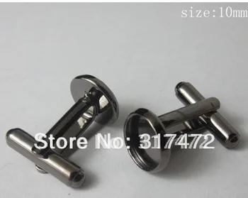 

100pcs/lot Cufflink Findings Cuff Link Blanks Backs 10mm Plate