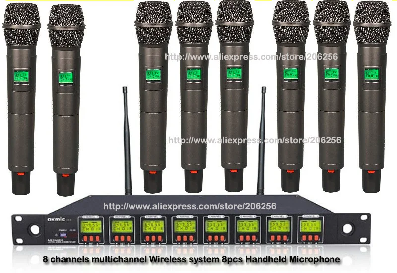 Hot High quality OK 8/2H professional UHF/PLL Eight channels wireless
