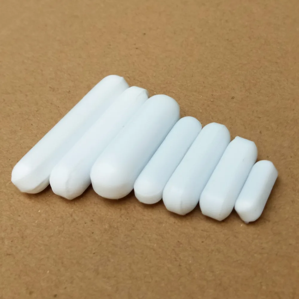 10 piezas de mezclador magn/ético PTFE para uso en laboratorio color blanco
