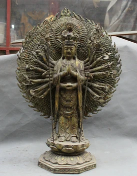 

FREE SHIPPING S1903 22" Tibet Buddhism Bronze 1000 Arms Avalokiteshvara of Goddess Guan Yin Statue