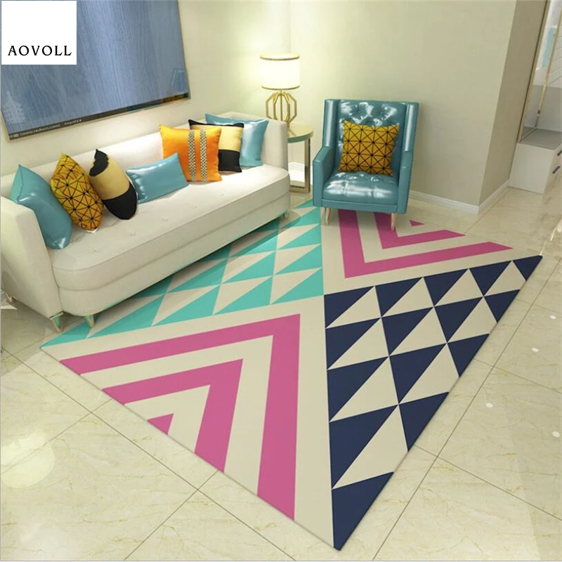 

AOVOLL Carpets For Living Room Nordic Polyester Soft Carpets Carpet Kids Room Christmas Rug Living Room Table Accessories