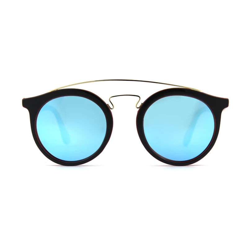Мужские и женские винтажные солнцезащитные очки, круглые поляризационные очки в стиле стимпанк, очки золотого цвета с двойной перемычкой, 4256