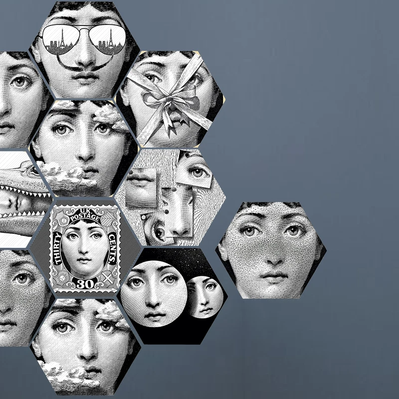 Creative European PVC Floor tile sticker fornasetti design Hexagon Self-adhesive waterproof bathroom/kitchen wall stickers tile Creative European PVC Floor tile sticker fornasetti design Hexagon Self-adhesive waterproof bathroom/kitchen wall stickers tile