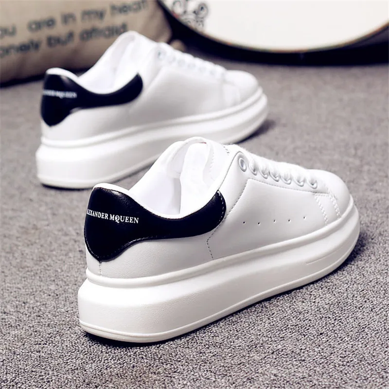D KNIGHT Brand Women Casual White Shoes 2019 Spring Winter Women Flats Platform Shoes Fashion Lace-Up Women Sneakers Big Size 44 (12)