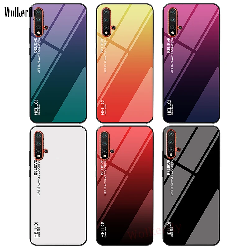 

Colorful Gradient Glass Case For Huawei P Smart Plus Y6 Y7 Y9 2019 Mate 20 10 P30 P20 Lite Pro Nova 3i 5i Honor 10i 20 8X 8A Pro
