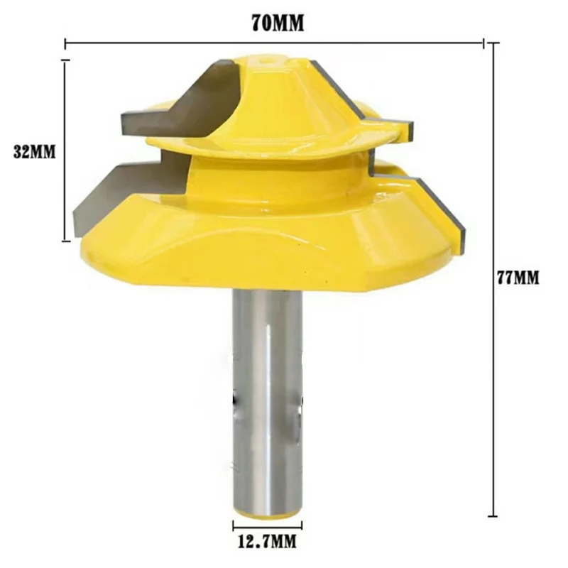 45 Degree Carbide Alloy Wood Lock Miter Milling Cutter Tool 1/2 Inch