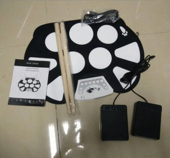 

MSOR Digital PC Desktop USB Silicon Foldable Roll Up Drum Pad Kit With Stick New Arrival