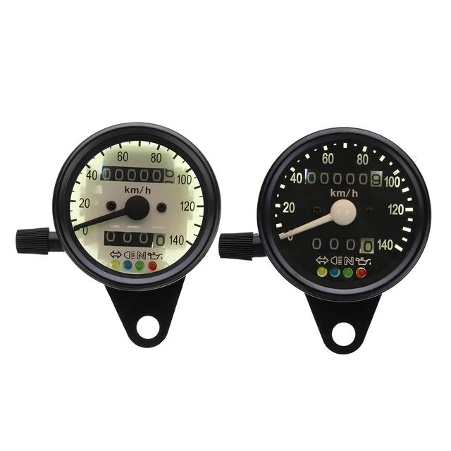 12V Motorcycle Dual Odometer KMH Speedometer Gauge Tachometer Gauge LED Indicator Back Light Signal Lamp