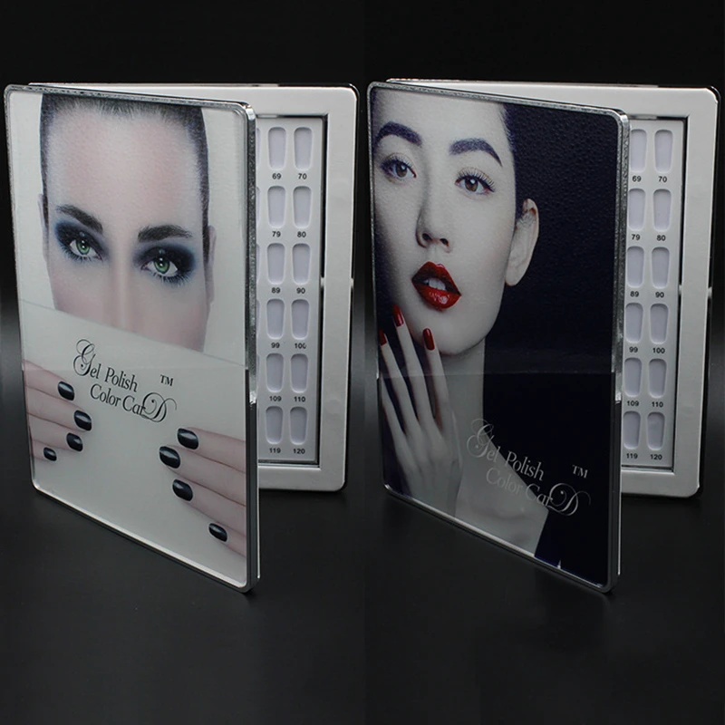 

Professional 120 Colors Acrylic Nail Gel Polish Display Card Book Color Board Chart Nail Art Salon Manicure Tools 3 Styles