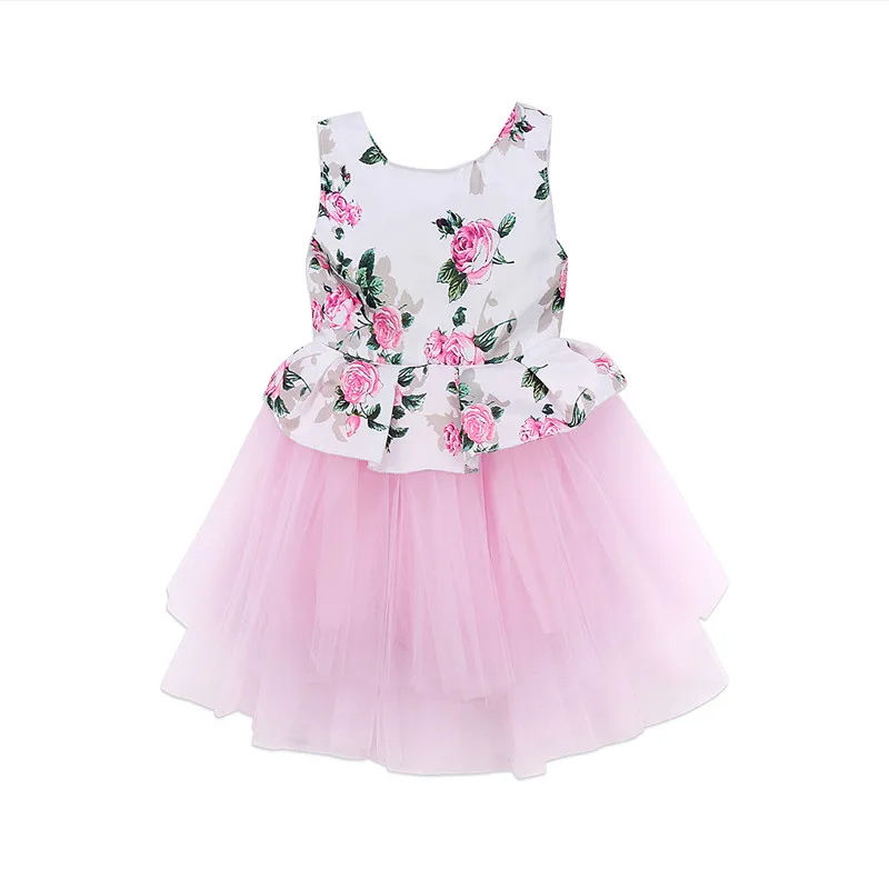 Us 673 17 Offharga Murah Gadis Trend Pakaian Terakhir Balita Bayi Perempuan Gaun Putri Floral Pink Tutu Tulle Gaun Pesta Kain Kulit In Dresses