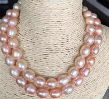 

free shipping Noble jewelry double strands lavender pearl necklace