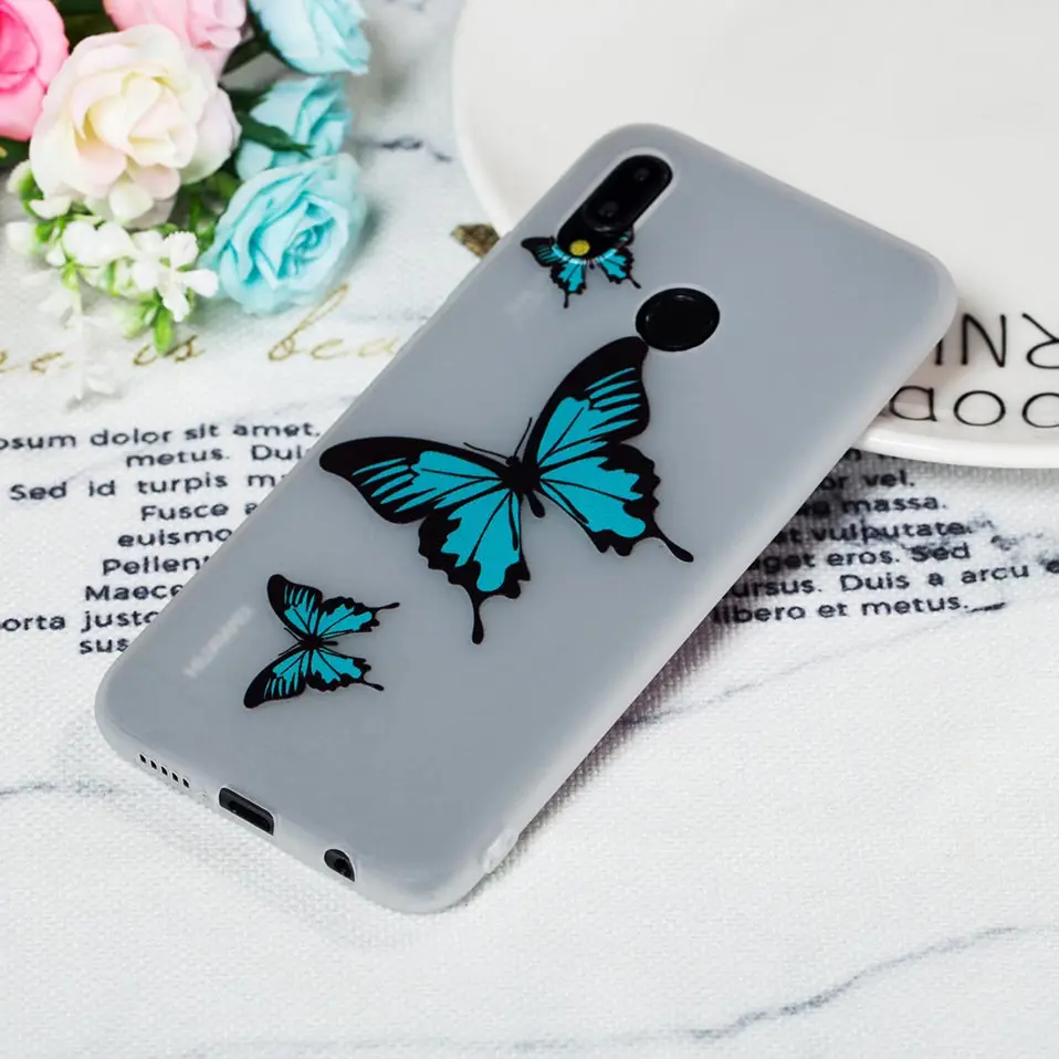 Задняя крышка с цветком для Honor 6X 7X 8X Мягкий силиконовый чехол huawei P20 Lite Nova 3 2 S Pro Funda