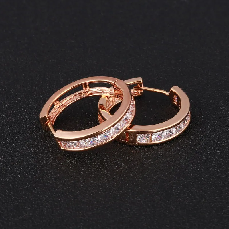 Женские круглые серьги кольца с фианитами свадебные украшения|hoop earrings for women|fashion