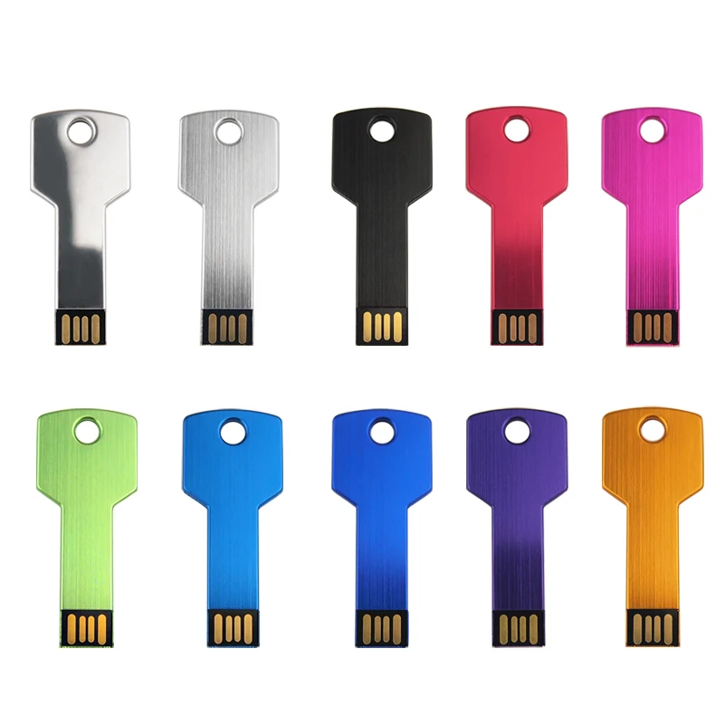 50 шт./лот cle USB флеш-накопитель на заказ с логотипом, USB флэш-накопитель металлический, в форме ключа флеш-накопитель 4 GB/8 GB/16 GB/32 GB/64 GB USB 2,0 флеш-диск