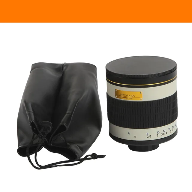 500mm F/6.3 Telephoto Mirror Lens + T2 Mount Adapter Ring for Canon