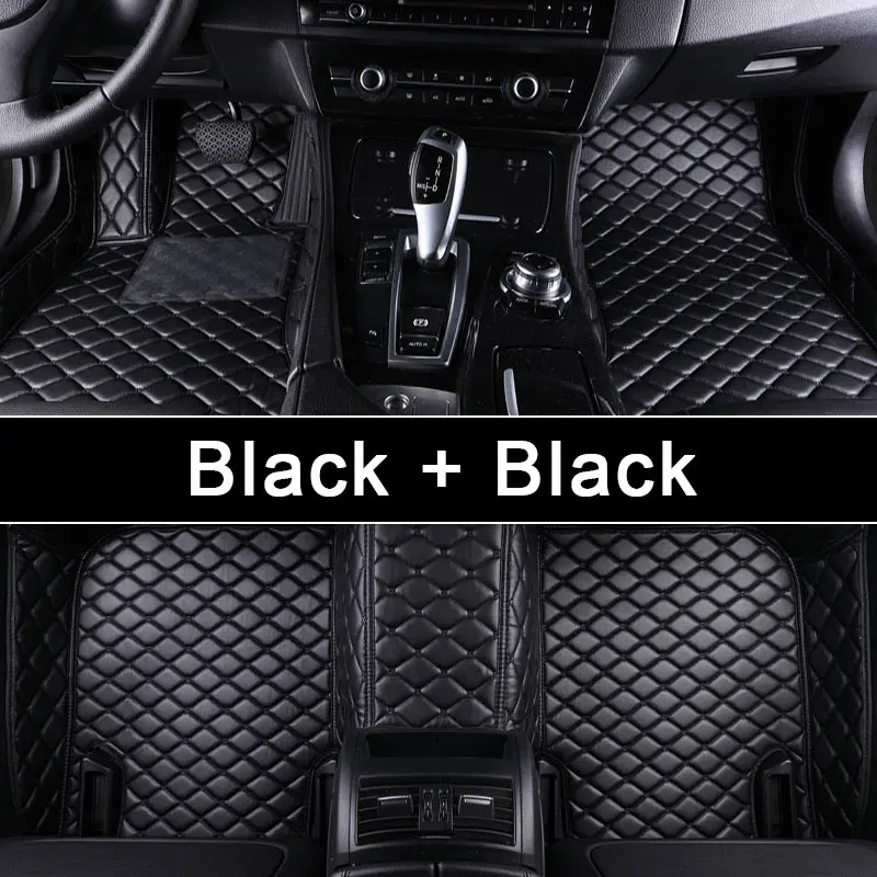 Black-Black line Автотовары для авто аксессуары для авто для машины 3д коврики для авто из экокожи полный комплект на весь салон автомобильные коврики для Toyota Camry 30 40 50 70 2006 2008 2010 водонепроницаемые автоковрики - Название цвета: Black-Black line