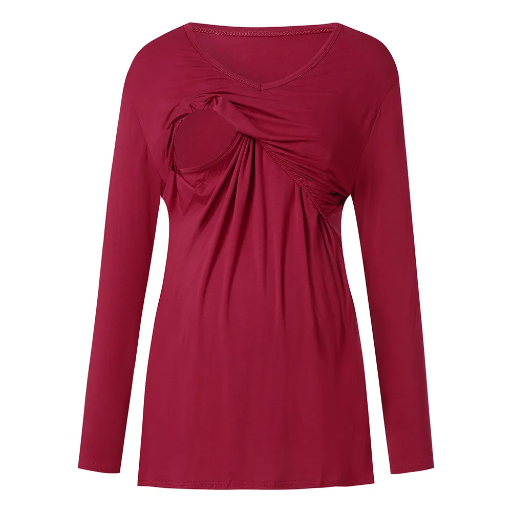 Women's Long Sleeve Maternity Layered Nursing Tops For Breastfeeding Bouse ropa embarazada summer pregnancy Maternity Blouse