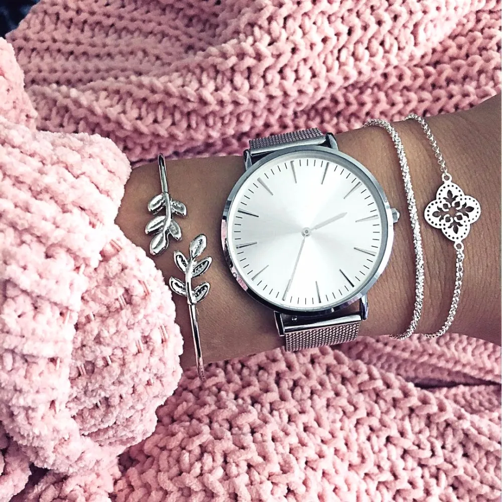

3 Pcs/set Retro Bracelets Silver Hollow Leaves flowers Hollow Adjustable chain Bracelets for Women Party Wedding Accessories