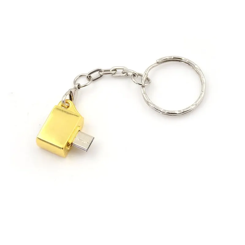 Металлический Micro Usb штекер для Usb 2,0 A Женский Адаптер конвертера OTG с кольцом для ключей