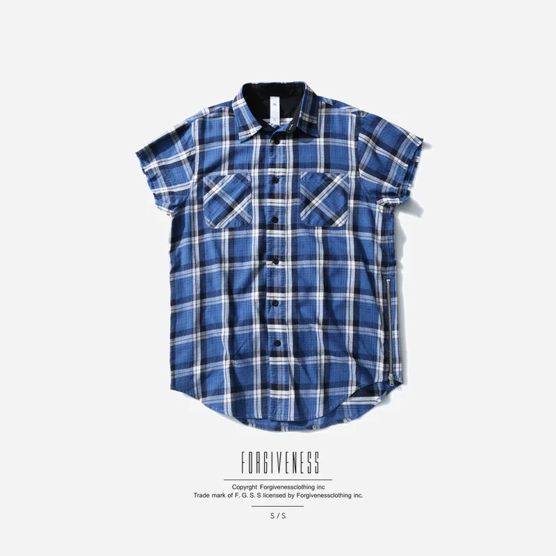 Для мужчин и Для женщин мод с коротким рукавом рубашка в клетку soft comfort slim fit Пара рубашка в клетку для отдыха офисные топы с короткими рукавами - Цвет: Синий