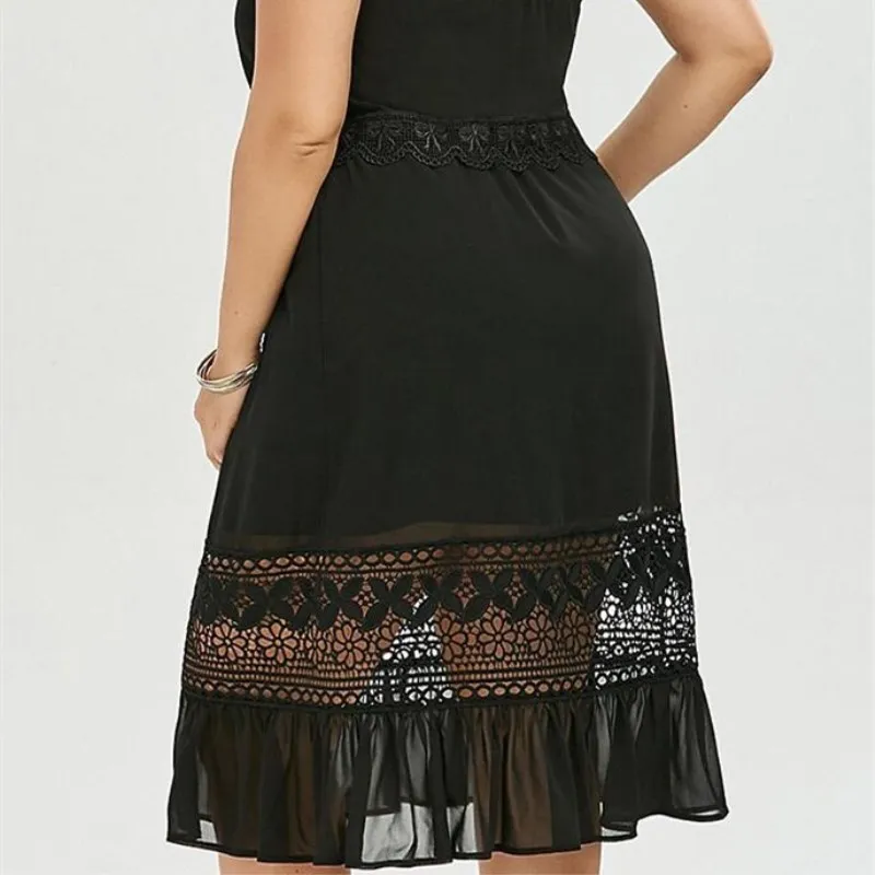 Большой размер поддельные два кусок кружева шить шифон голая грудь сексуальная