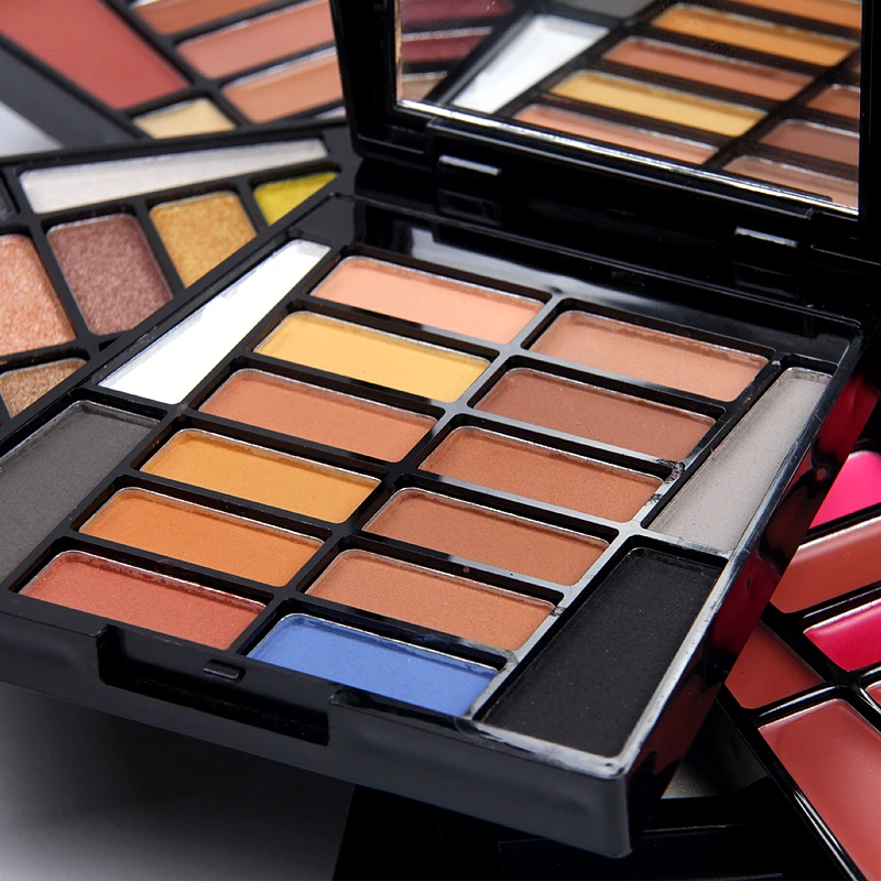 Профессиональный набор для макияжа MISS ROSE палитра 4 слоя мерцающие матовые тени