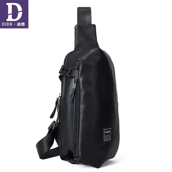 

DIDE Vintage Leather Crossbody Bags For Men Messenger Chest Bag Male Bags Designer Leather Cross Body Travel Bag Male