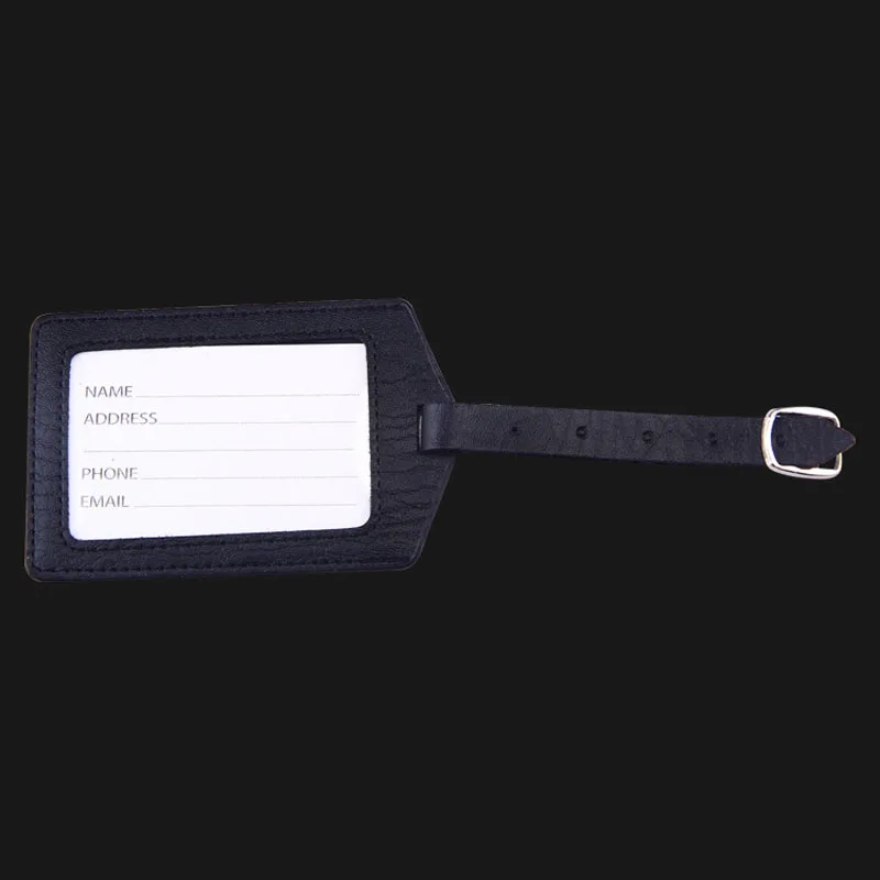 Black OKOKC конфеты Цвета PU путешественный бирки для багажа, чемодана Имя ID, адреса, ярлык на теги туристические - Цвет: Black