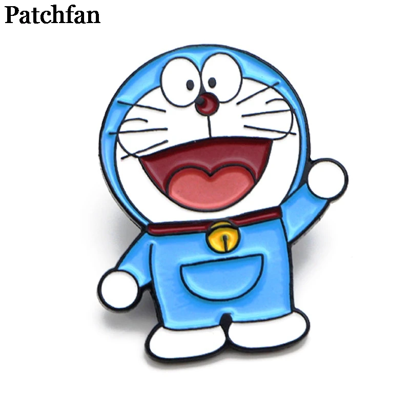 Doraemon цинк мультфильм Шпильки Мужчины Женщины para рубашка Шарм пальто insignia одежда рюкзак, аксессуар значки медали Броши A2071 - Цвет: 2