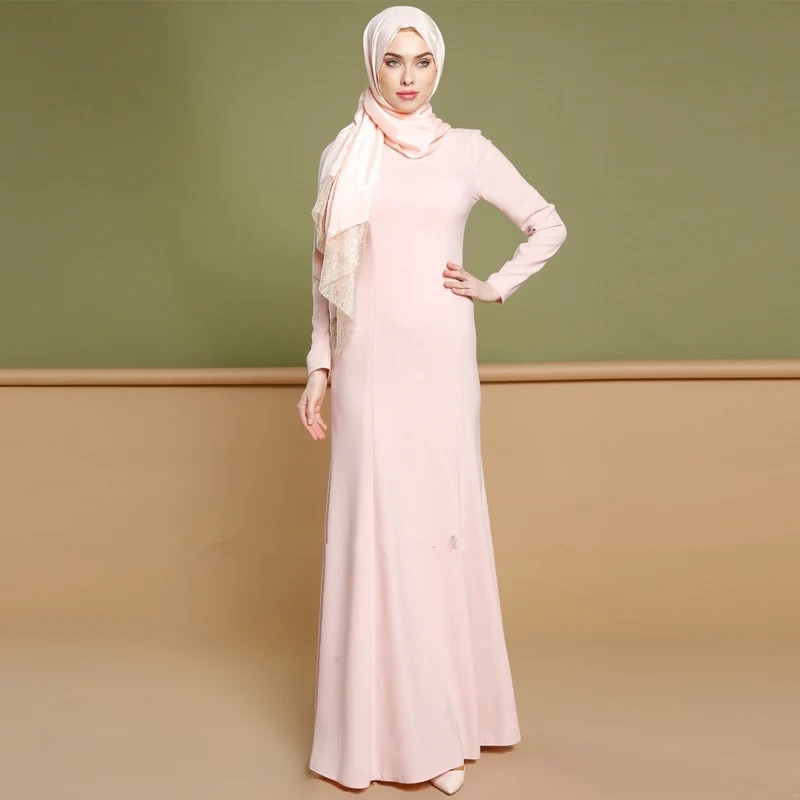 Женское кружевное платье Кафтан Abaya узкое с вышивкой в мусульманском стиле