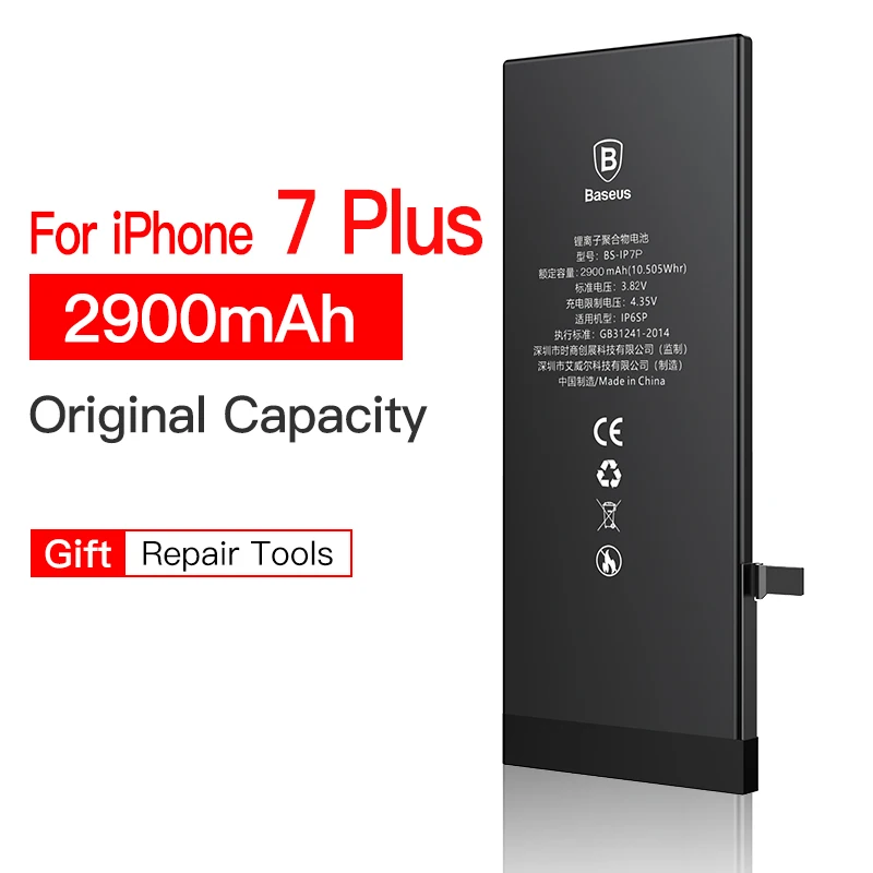 Для iPhone 7 7 Plus 7plus батарея Baseus батарея для мобильного телефона Высокая емкость батарея Оригинальная Замена Батарея для iPhone7 7p - Цвет: 2900mAh For iP 7Plus