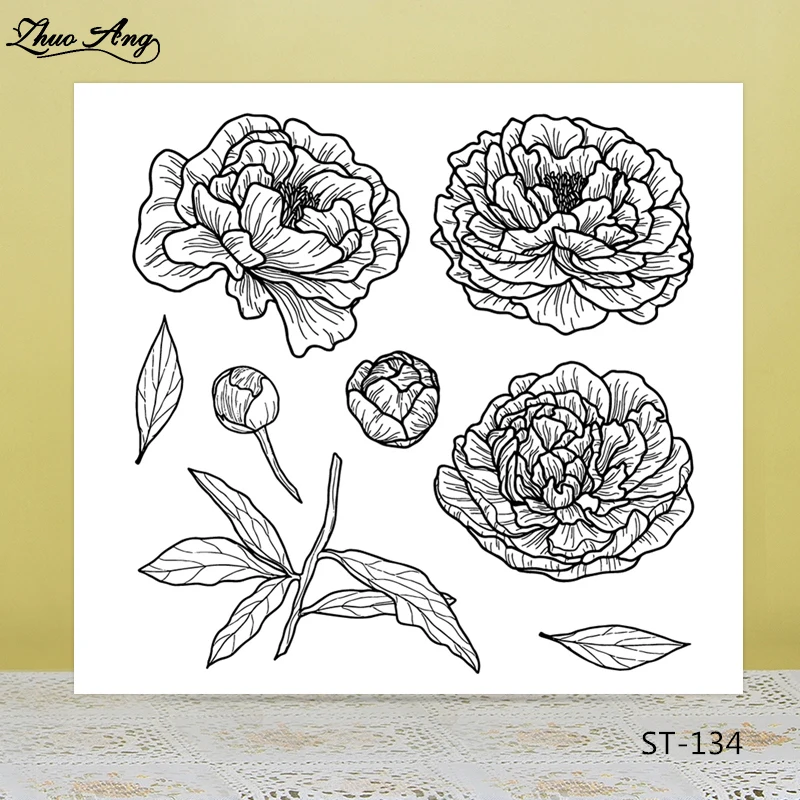 

Flowers Transparent Silicone Stamp/Seal for DIY Scrapbooking/Photo Album Decorative Card Making Clear Stamps Supplies