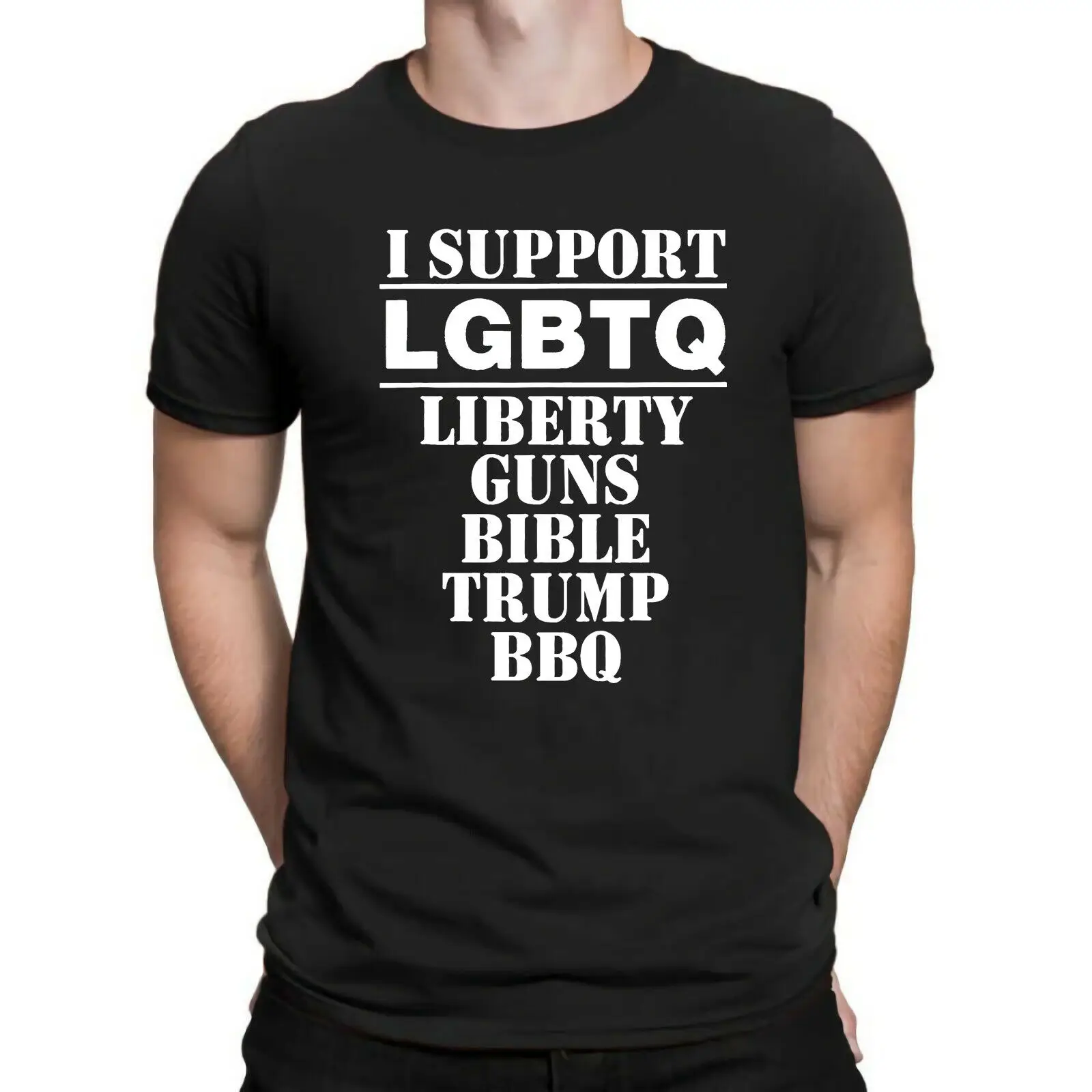 Я поддерживаю Lgbtq Liberty Guns Bible Trump Bbq забавная футболка с надписью 2Nd 45 я Футболка