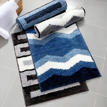 

Simple Geometric Pattern Thick Flocking Door Mats Home Bedroom Bathroom Absorbent Non-slip Doormat Kitchen Floor mat