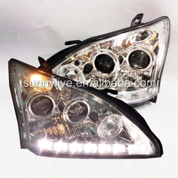 

For TY Herrier Kluger Head Lamp for Lexus RX330 RX300 R350 Angel Eyes 2003 to 2009 SN chrome Housing