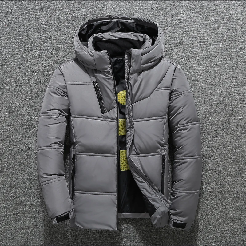

Tace & Shark brand thicken winter white duck down jacket men light hat detachable men's down jacket down parka snow coat 3XL
