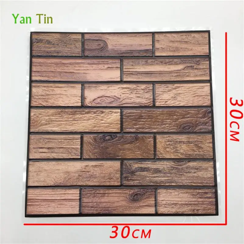 3D серый камень кирпич узор выбивает плитки настенные наклейки для кухни Ванная комната талии линии плитки настенные наклейки самоклеющиеся винил книги по искусству росписи - Цвет: 30CMX30CM
