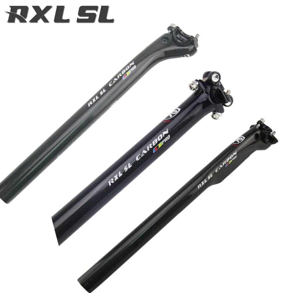 RXL SL велосипедный штырь углеродный MTB 27,2/30,8/31,6 мм 3 к глянцевый 350/400 мм Черный Сверхлегкий полностью углеродное волокно велосипедный Подседельный штырь 25,4