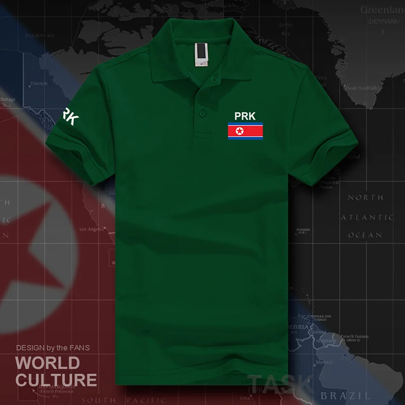 

North Korea DPRK Korean polo shirts men short sleeve white brands printed for country 2017 cotton nation team flag new KP PRK
