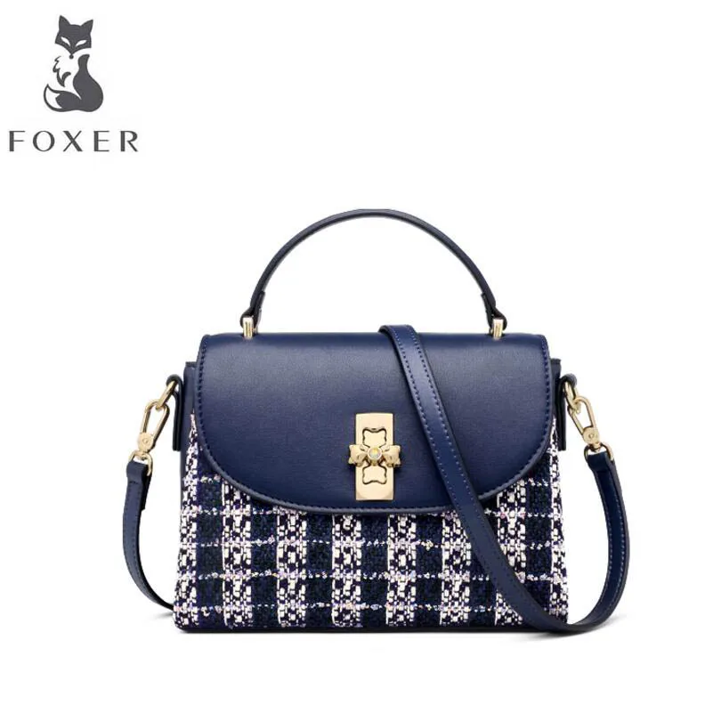 

FOXER luxury fashion texture bag handbag handbags leather bag 2019 new fashion wild shoulder Messenger bag