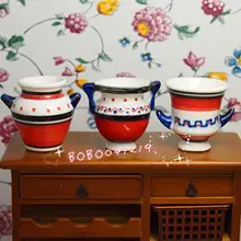 1:12 Кукольный домик Миниатюрный 3 шт картина на фарфоре украшения ваза горшок L-305